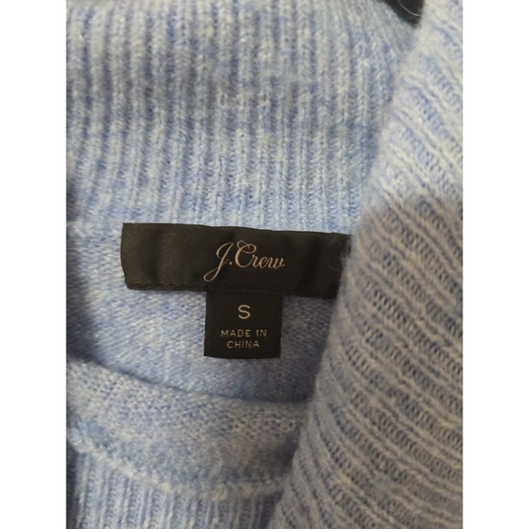 J Crew Turtle Neck Wool Blend  Knit Sweater Size Small Baby Blue - Picture 3 of 4